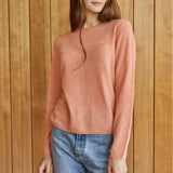 100%cashmere round neck basic top_orange snow (6653734617206)