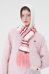 チェリーストライプマフラー／CHERRY STRIPE MUFFLER [PINK]