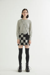 ASYMMETRY PLACKET KNIT CROP TOP GRAY MELANGE (6608598007926)