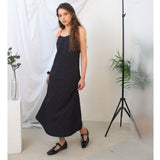 Aria dot dress (navy) (6657243578486)