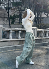 ツイストスリムクロップド2ウェイフードジップアップ / Twisted Slim Cropped Two-Way Hooded Zip-up