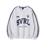 SVRL クラブVネックスウェットシャツT84-ホワイトメランジ / SVRL Club Vneck Sweatshirt T84 - White Melange