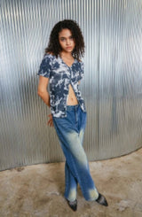 タイダイオープンT/tiedye open tee_ navy