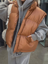 (UNISEX) オプトショルダーレザーベストダウン