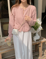Wool Basic Round Crop Cardigan (7color)