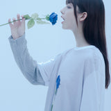 ブルーローズレイヤードTシャツ/0 6 blue rose layered t-shirt