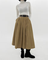 クリーンベルトロングスカート/Clean belt long skirt (2color)