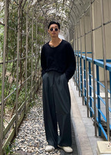 Waffle U-Neck Long Sleeve 4COLOR