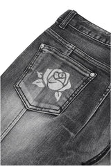 ROSE BOOTS CUT DENIM # BLACK