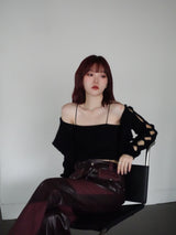 フラフィーニットカーディガンセット / FLUFFY KNIT CD SET (BLACK)