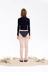 スモールチェリージップアップラッシュガード / SMALL CHERRY ZIP-UP RASHGUARD [BLACK]
