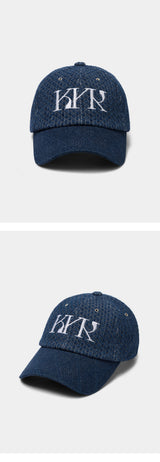 KYR Signature Logo Embossing Denim Ball Cap (Deep Blue)