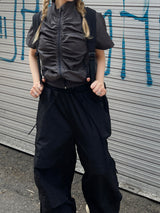 ウィンドハイネックシャーリング半袖ジャンパー / Wind high neck shirring short-sleeved jumper