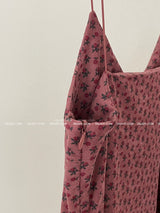 velvet flower bustier long dress
