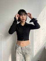 Fairy cuffs crop shirt
