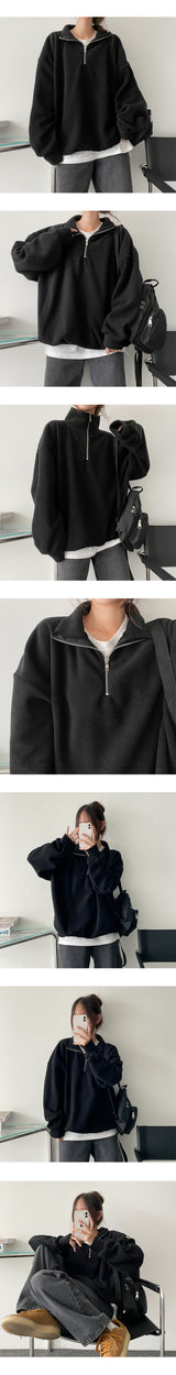 Lecce Cozy Fleece Half Zip-Up Sweatshirt