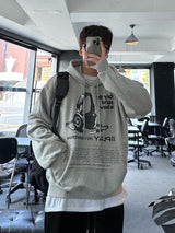 never headset printing loosefit hoody