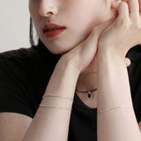 シルバーシンスネークチェーンブレスレット/silver thin snake chain bracelet (silver / no spare chain)