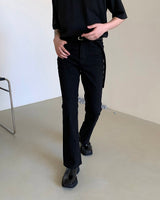 セミブーツカットジーンズ/MG601 Semi boot cut black jeans