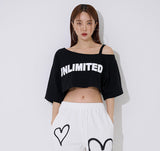 アンフッテッドオフショルダークロップTシャツ / TOP(9363) Unfooted Off Shoulder Crop