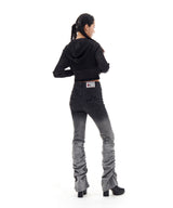 BOOTSCUT SHIRRING DENIM PANTS (BLACK)