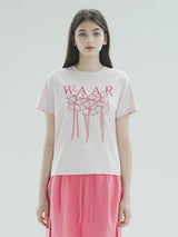 W フラワーTシャツ / T1009 W FLOWER T-SHIRT_PINK