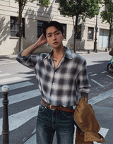チークシースルーチェックシャツ (3 color)