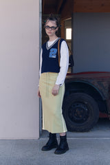 APPLIQUE V-NECK KNIT VEST [NAVY]