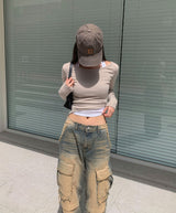 (Unisex) Frank cargo denim pants