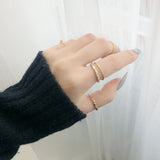 ミニハートレイヤードリングセット / Mini Heart Layered Ring 10 Set (2 color)