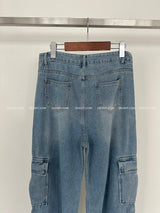 Strap Cargo Wide Jeans
