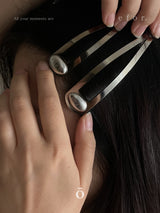 ロゴボタン ヘアピン 8cm