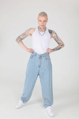 スケーターバギーデニムパンツ / Skater Baggy Denim Pants Light Blue