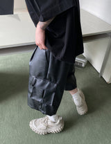 No.9461 leather B cago wide SHORTS