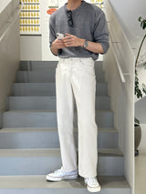 LMN Just Semi-Wide Cream Pants (1 color)