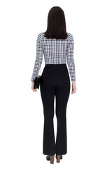 ハウンドチェックスクエアネックラッシュガードトップ/Hound check square neck rash guard top (black)