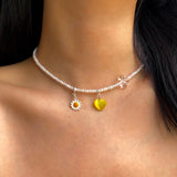 サンフラワーハートネックレス/SUNFLOWER HEART NECKLACE