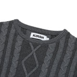 スモールチェリーツートンケーブルクロップニット／SMALL CHERRY TWO-TONE CABLE CROP KNIT [CHARCOAL]