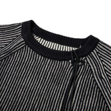 ダブリンリバーシブルルーズフィットラグランニット / dublin reversible loose fit raglan knit black ivory