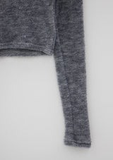 UネックファークロップTシャツ/U Neck Fur Crop T-shirt (4color)