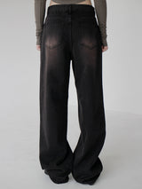 ブラウンウォッシュドデニムトラウザーズ / Brown washed denim trousers