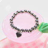 BLACK HEART BALL RING