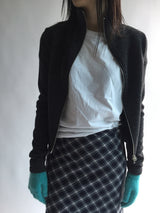 Turtleneck ribbed zip-up