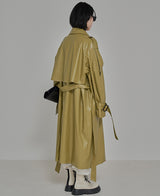 [自主製作] LUCAS leather trench coat 2 color (6678768746614)