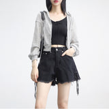 Rant see-through linen zip-up