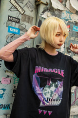 コラボレーショングラフィックTシャツ（黒）I Mewhan × VVV (6554125729910)