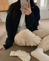 [YELLOMOI]  waffle to way zipup - knit