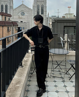 ホルター ツータック デニムシャツ / Halter Two-tuck Denim Shirt