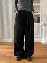 [UNISEX] Twal Balloon Pintuck Cotton Long Jogger Wide Pants