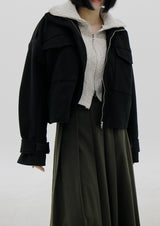 ボカシニットビッグカラーカーディガン / Bokashi Knit Big Collar Cardigan (2color)